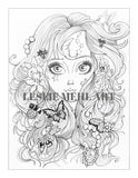 Coloring Book Collection One 20 Original Pages Whimsical Fairy Fantasy Line Art