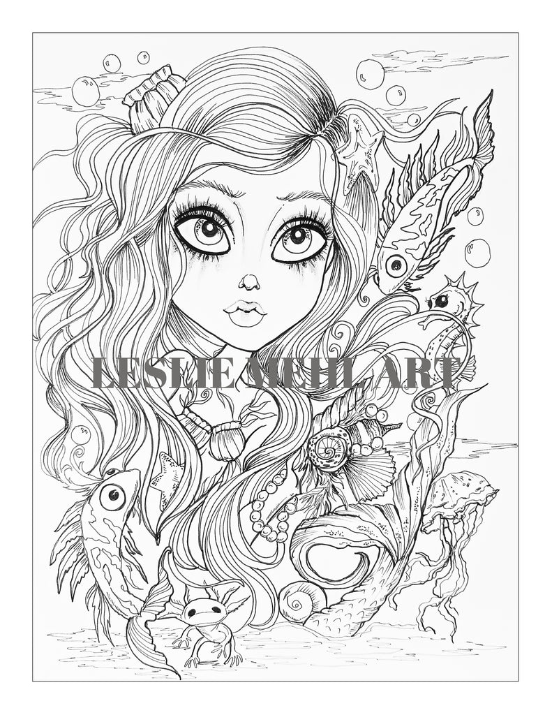 Coloring Book Collection One 20 Original Pages Whimsical Fairy Fantasy Line Art