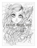 Coloring Book Collection One 20 Original Pages Whimsical Fairy Fantasy Line Art