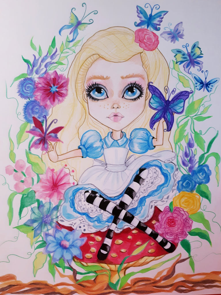 Alice In The Garden Art Print