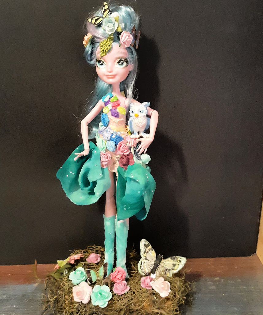 Monster High OOAK Bleu and Hoot owl repaint Custom Doll
