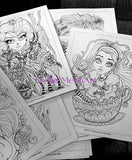 Fantasy Coloring Book 20 Original Line Art Loose Leaf Pages