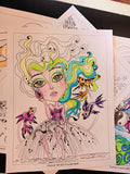 Fantasy Coloring Book 20 Original Line Art Loose Leaf Pages