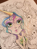 Coloring Book Collection One 20 Original Pages Whimsical Fairy Fantasy Line Art