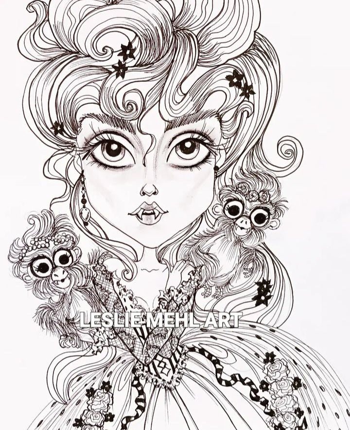 Coloring Book Collection One 20 Original Pages Whimsical Fairy Fantasy Line Art