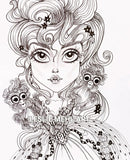 Coloring Book Collection One 20 Original Pages Whimsical Fairy Fantasy Line Art