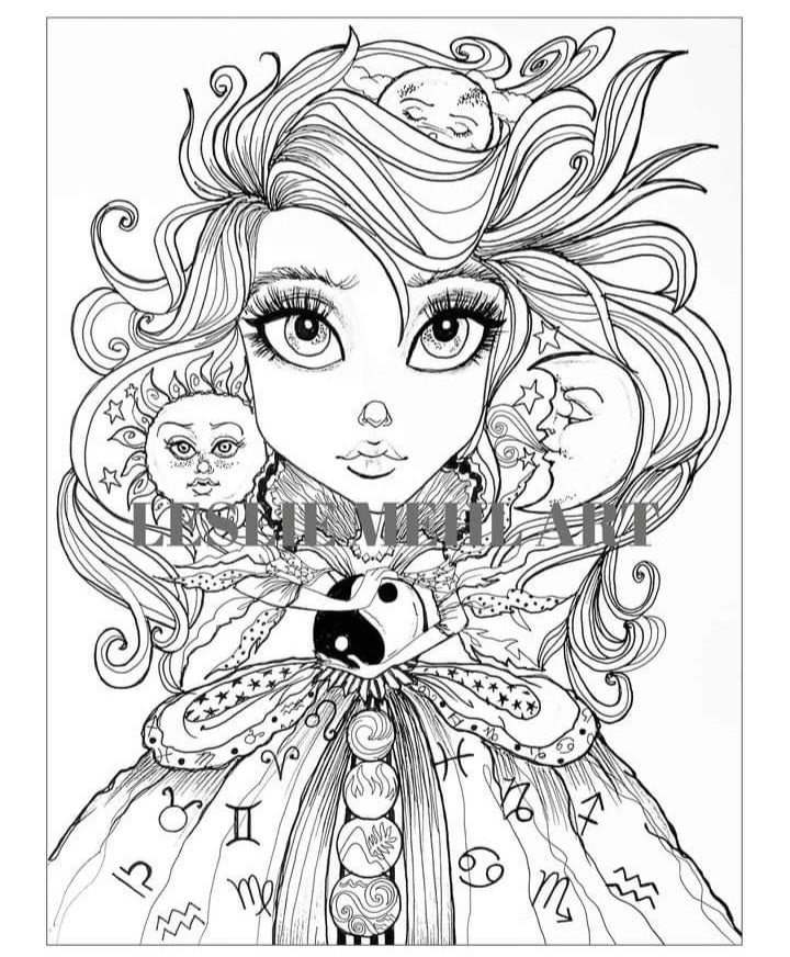 Coloring Book Collection One 20 Original Pages Whimsical Fairy Fantasy Line Art