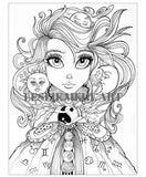 Coloring Book Collection One 20 Original Pages Whimsical Fairy Fantasy Line Art