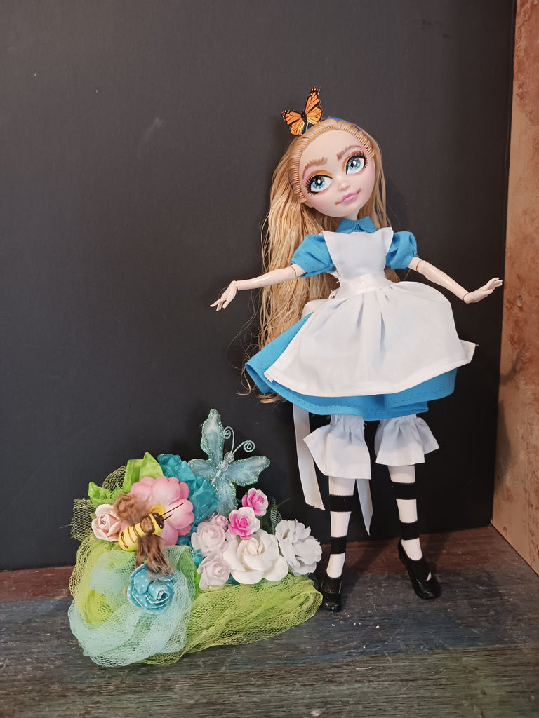 OOAK Alice In Wonderland  doll repaint Fantasy Custom Doll
