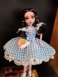 DOROTHY GAYLE and Toto Oz Monster High OOAK doll repaint  by Leslie Mehl Art