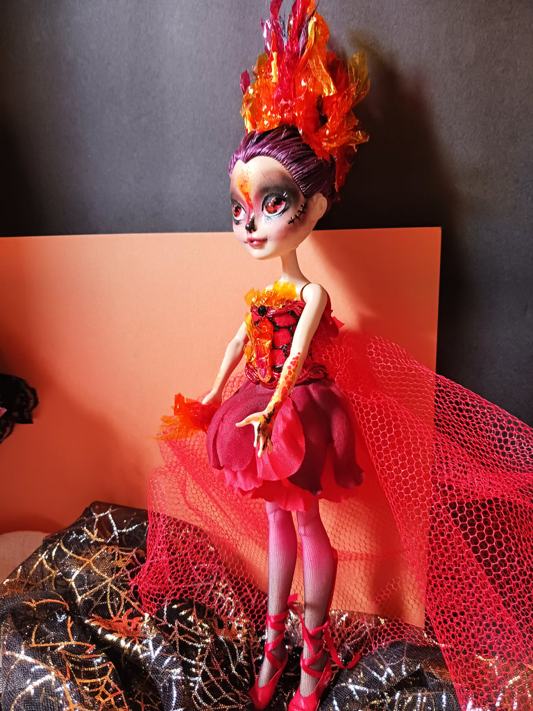 OOAK Flame Monster High Ever After High doll repaint