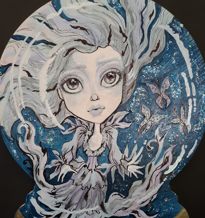 OOAK Handpainted Ghost In A Crystal Ball