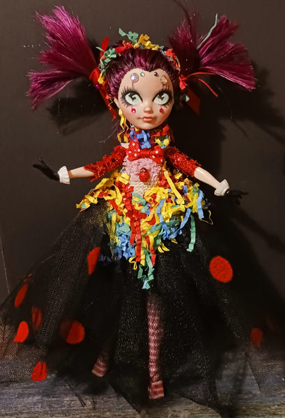 Nicolette Clown OOAK Doll Repaint – Leslie Mehl Art
