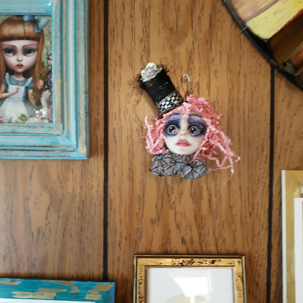 OOAK Pinky Blackheart Handmade Polymer Clay Custom Doll Art