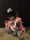 OOAK Pinky Blackheart Handmade Polymer Clay Custom Doll Art