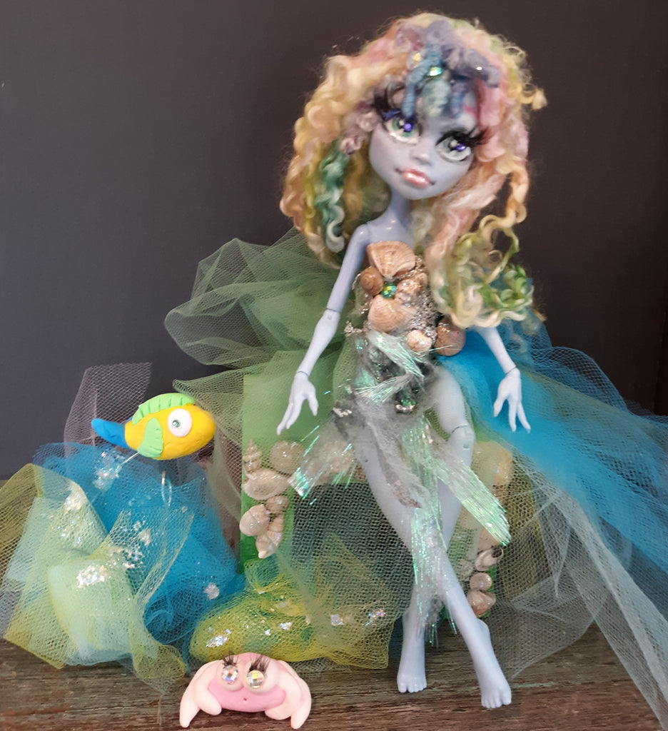 Sea Urchin  OOAK Monster High Repaint  Sea nymph mermaid doll