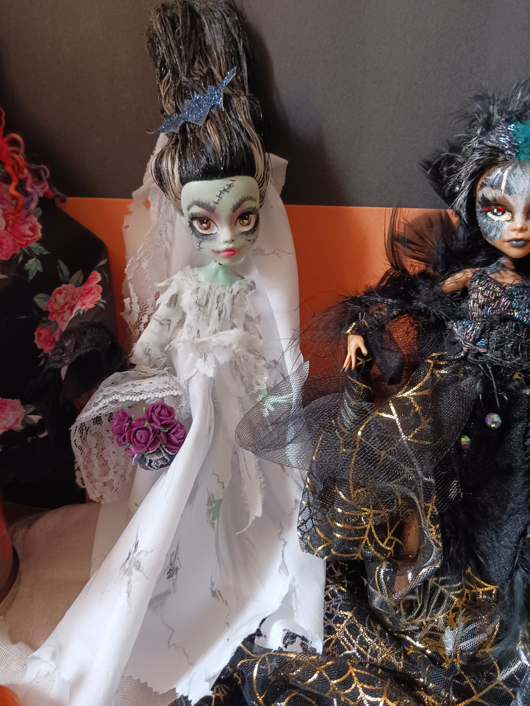 OOAK Bride Of Frankenstein Doll  Monster High repaint