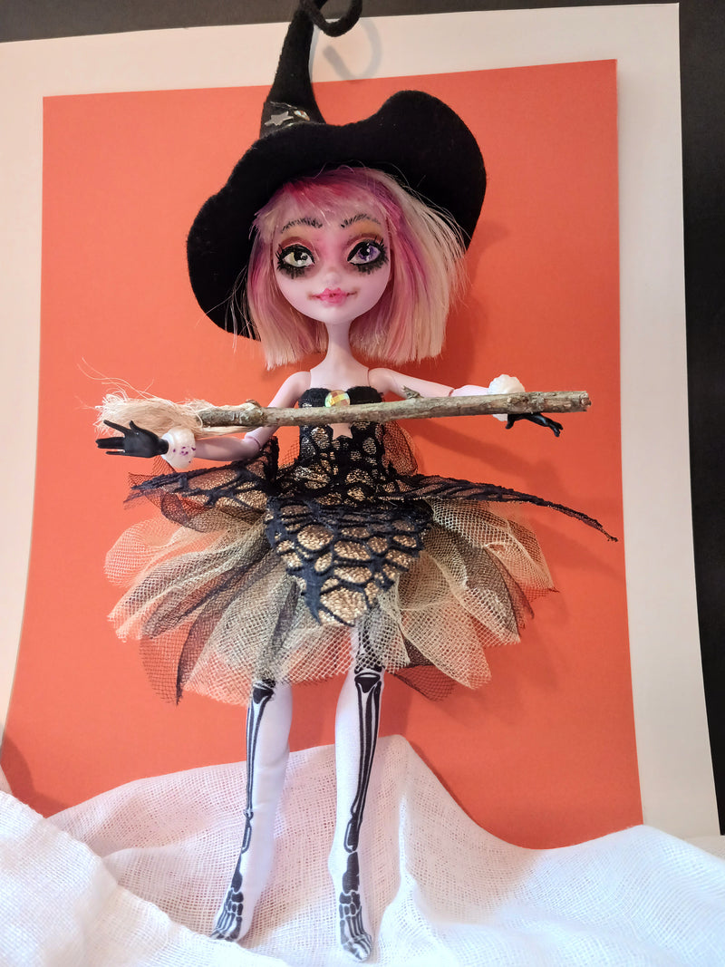OOAK Ever After Witch Doll Horror repaint Witchlett