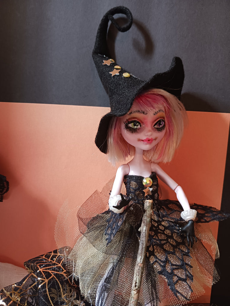 OOAK Ever After Witch Doll Horror repaint Witchlett