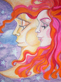 The Moon and the Girl Art Print