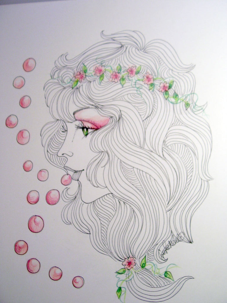 Flower Child Face Art Print