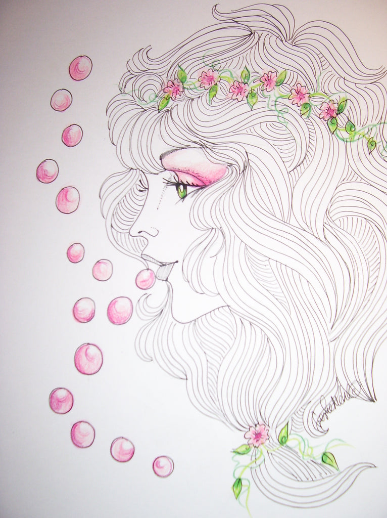 Flower Child Face Art Print
