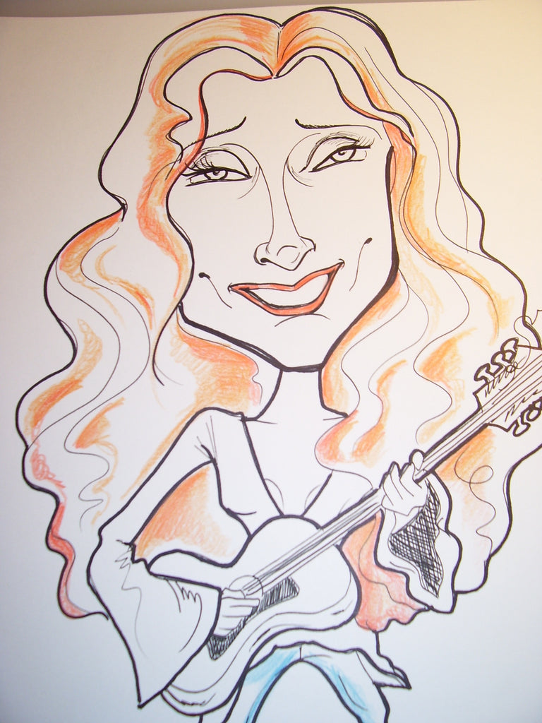Bonnie Raitt Rock and Roll Caricature