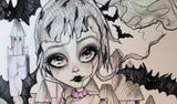 Horror Ghost She Was Haunted Goth Art Print