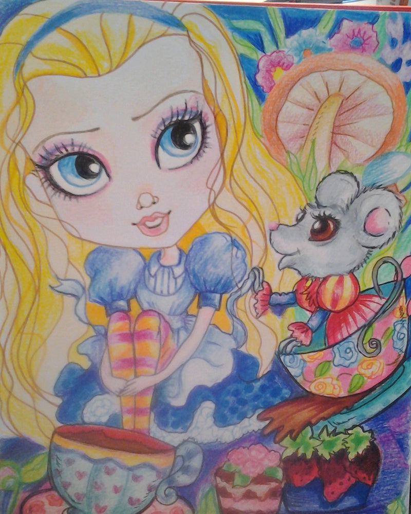 Alice and The Dormouse Art Print