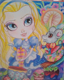 Alice and The Dormouse Art Print
