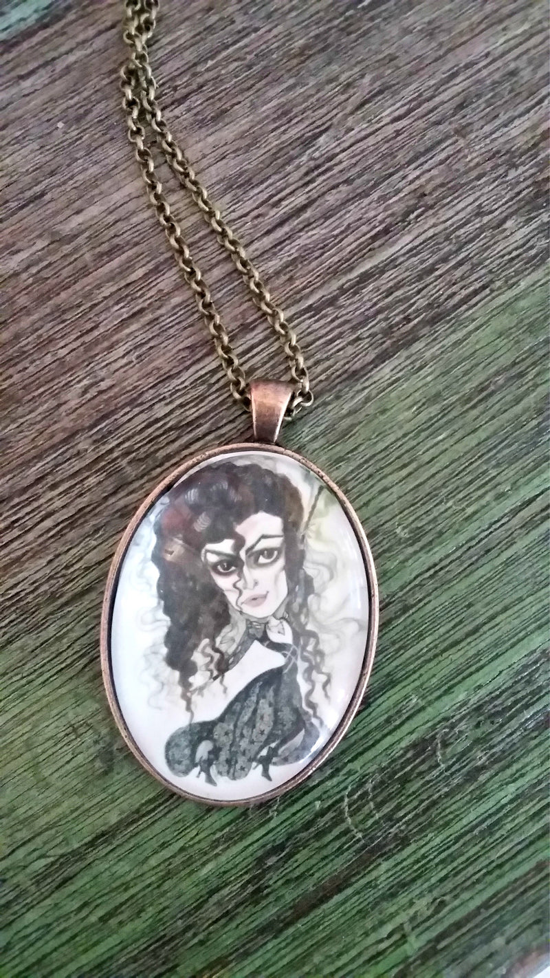 Bellatrix Horror Witch Art Necklace