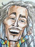 Bob Marley Full Color Rock and Roll Caricature