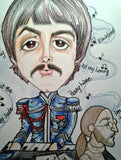 Paul McCartney Full Color Rock and Roll Caricature