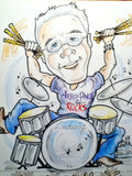 Caricature of One Person in Black and White with a Touch of Color