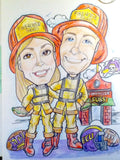 Caricature of Two People in Color