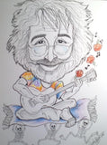 Jerry Garcia Rock and Roll Caricature