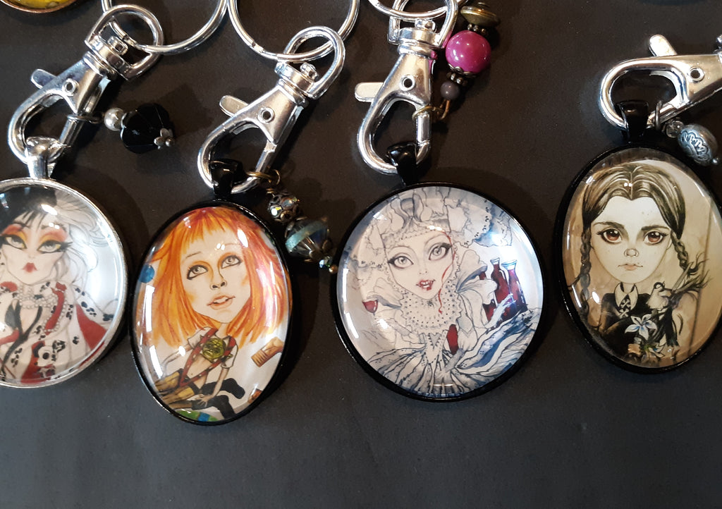 Original Art Keychains with Charms