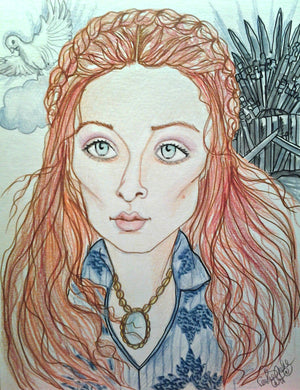 Little Dove Sansa Face Portrait Fantasy Art Print