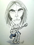 Neil Young Pop Portrait Rock and Roll Caricature Music Art