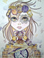 Out of Time Big Eye Fantasy Girl Art Print by Leslie Mehl