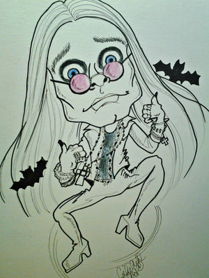 Ozzy Osbourne Rock Portrait Rock and Roll Caricature Music Art by Leslie Mehl