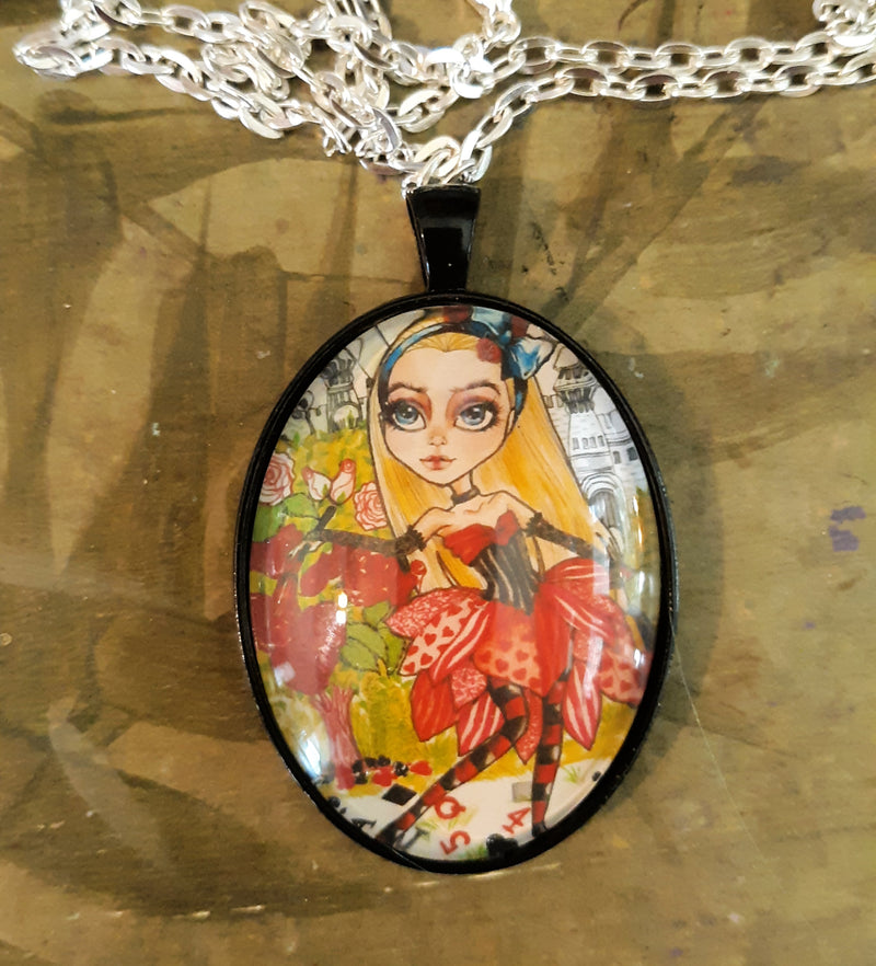 Alice and the Roses Art Pendant