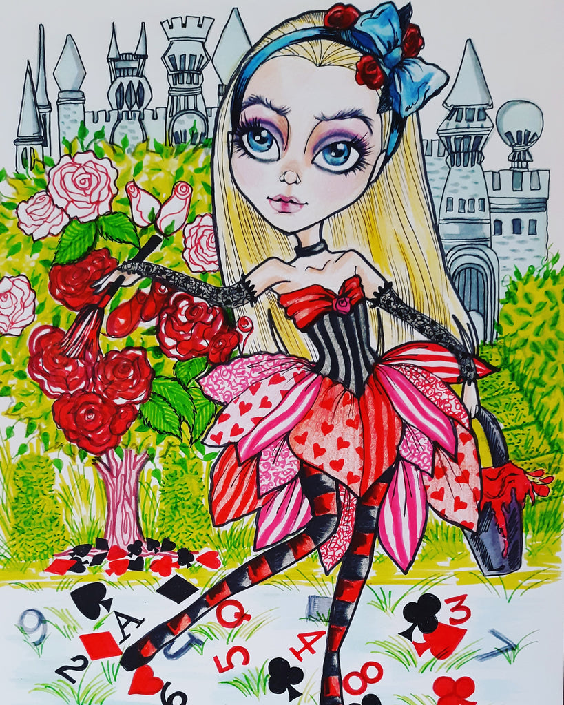 Alice Wonderland Roses Art