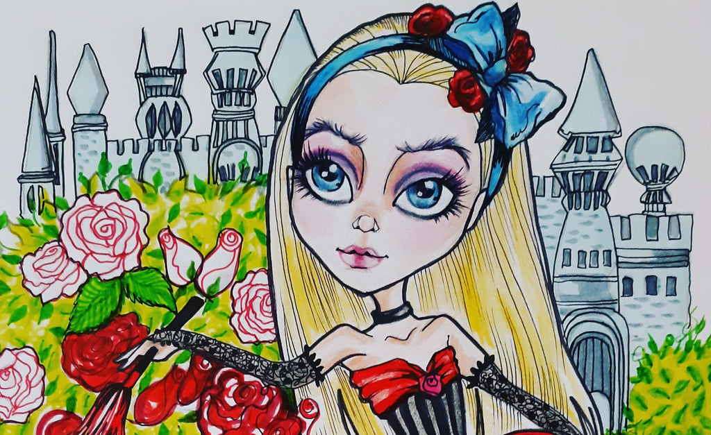 Alice Wonderland Roses Art