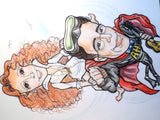 Caricature of Two People in Color