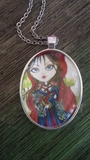 Fantasy Little Red Riding Hood Horror Art Pendant