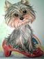 Custom Art Pet Portrait Dog Full Color 8.5 x 11