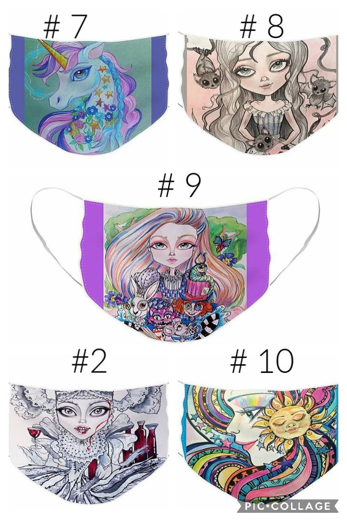 Original Artwork Face Mask, Fabric Face Mask