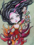 Tarot Witch Fantasy Bigeye Tarot Card Art Print