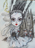 Frankenstein's Bride Horror Fantasy Lowbrow Art Print